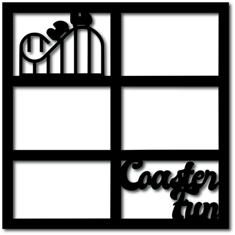 Coaster Fun - 6 Frames - Scrapbook Overlay - Digital Cut File - SVG - INSTANT DOWNLOAD
