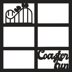 Coaster Fun - 6 Frames - Scrapbook Page Overlay Die Cut