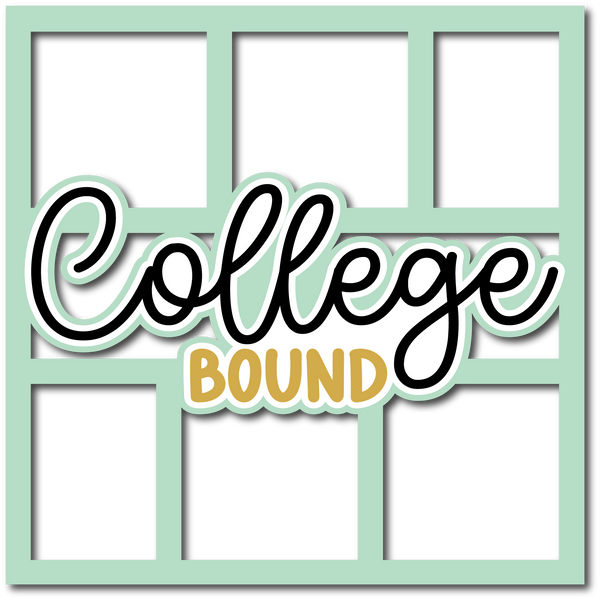 College Bound - 6 Frames - Layered Overlay - Digital Cut File - SVG - INSTANT DOWNLOAD