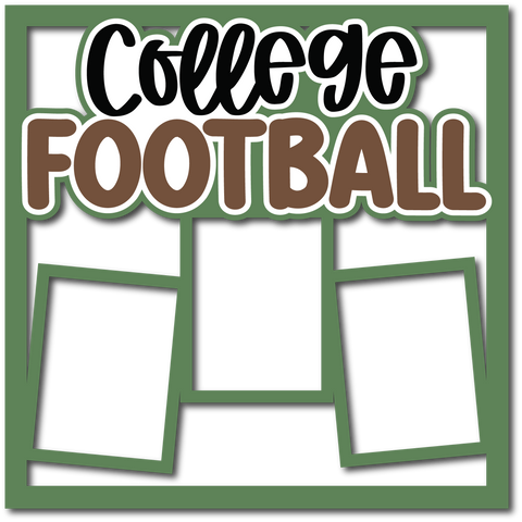 College Football - 3 Frames - Layered Overlay - Digital Cut File - SVG - INSTANT DOWNLOAD