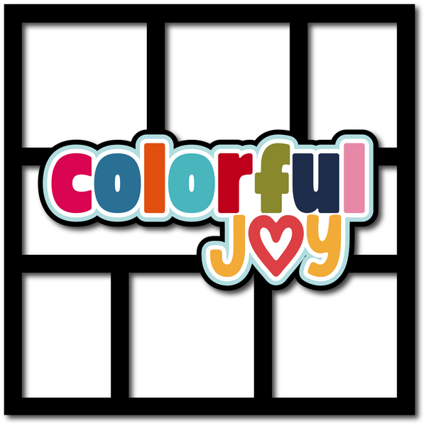 Colorful Joy - 6 Frames - Scrapbook Page Layered Overlay Kit