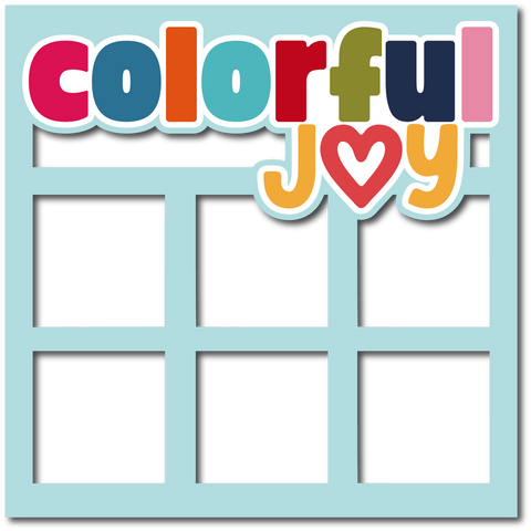Colorful Joy - 6 Square Frames - Layered Overlay - Digital Cut File - SVG - INSTANT DOWNLOAD