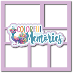Colorful Memories - 5 Frames - Scrapbook Page Layered Overlay Kit