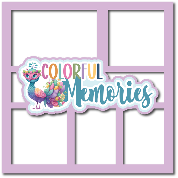Colorful Memories - 5 Frames - Scrapbook Page Layered Overlay Kit