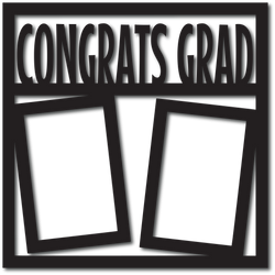 Congrats Grad - 2 Vertical Frames - Scrapbook Overlay - Digital Cut File - SVG - INSTANT DOWNLOAD