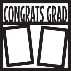 Congrats Grad - 2 Frames - Scrapbook Page Overlay Die Cut