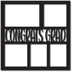 Congrats Grad - 5 Frames - Scrapbook Page Overlay
