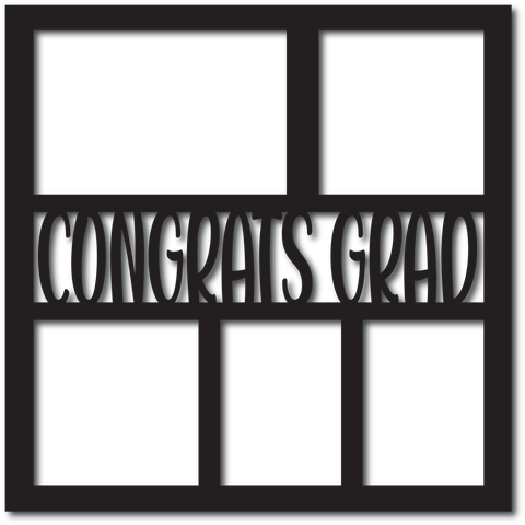 Congrats Grad - 5 Frames - Scrapbook Page Overlay