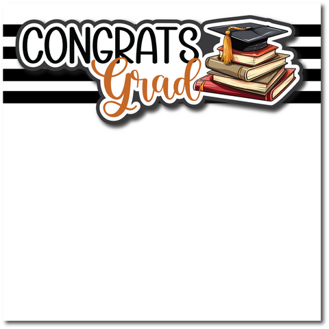 Congrats Grad - Printed Premade Scrapbook Page 12x12 Layout