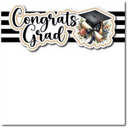 Congrats Grad - Printed Premade Scrapbook Page 12x12 Layout