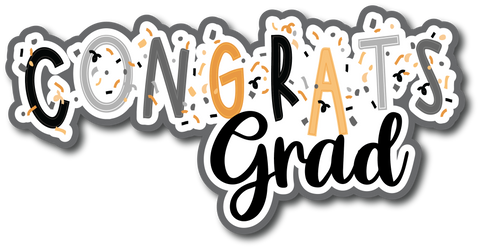 Congrats Grad - Scrapbook Page Title Sticker