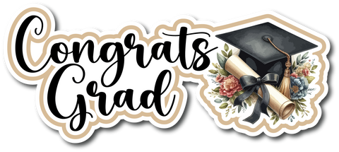 Congrats Grad - Scrapbook Page Title Die Cut