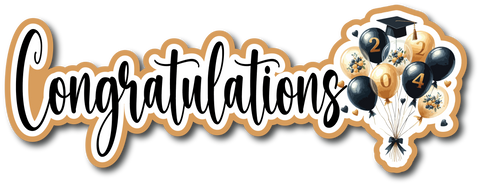 Congratulations 2024 - Scrapbook Page Title Die Cut