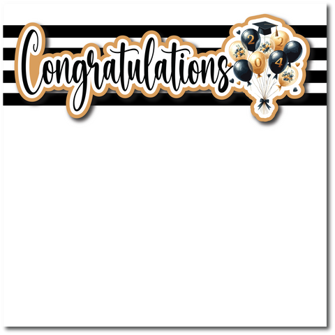 Congratulations - Printed Premade Scrapbook Page 12x12 Layout