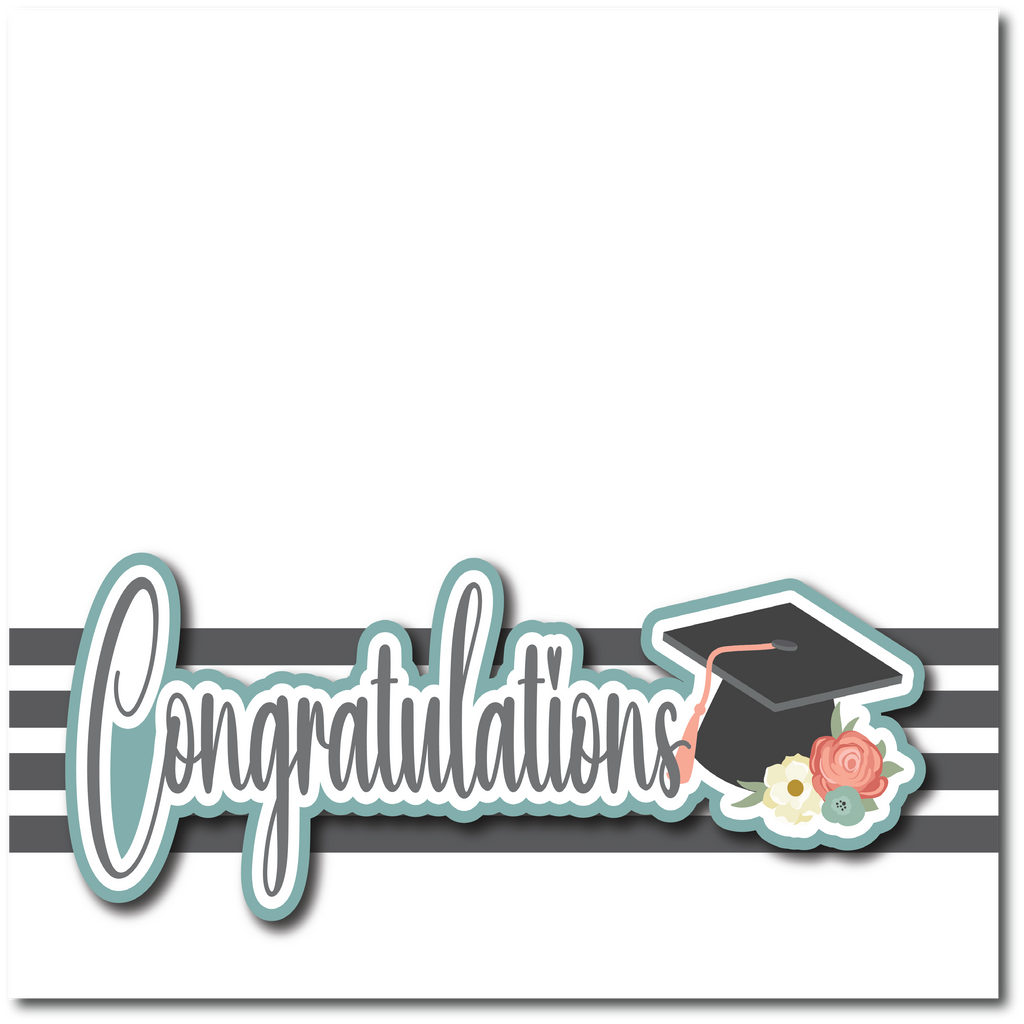 Congratulations - Printed Premade Scrapbook Page 12x12 Layout – Autumn ...