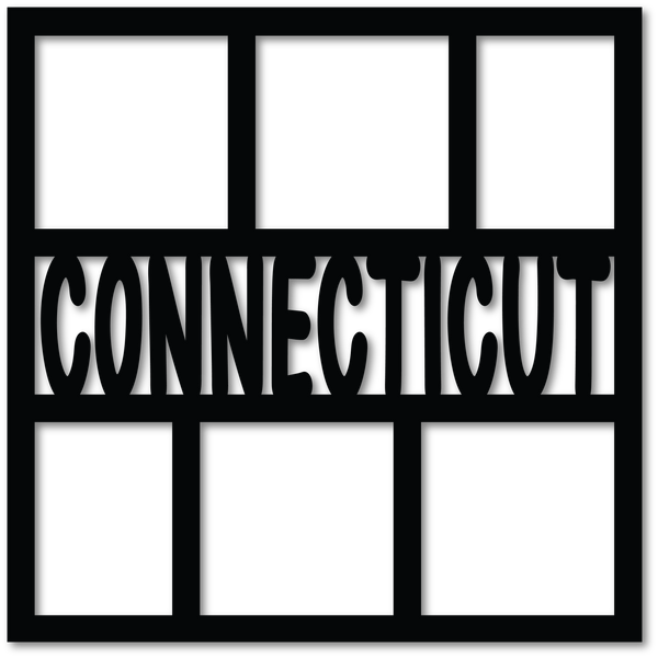 Connecticut - 6 Frames - Scrapbook Overlay - Digital Cut File - SVG - INSTANT DOWNLOAD
