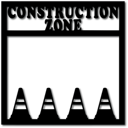 Construction Zone - Scrapbook Overlay - Digital Cut File - SVG - INSTANT DOWNLOAD