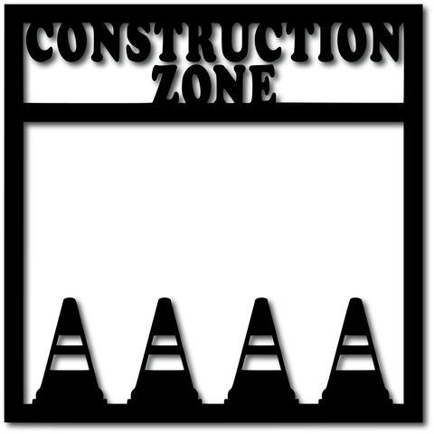 Construction Zone - Scrapbook Overlay - Digital Cut File - SVG - INSTANT DOWNLOAD