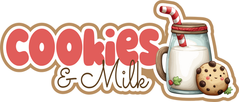 Cookies & Milk - Scrapbook Page Title Die Cut