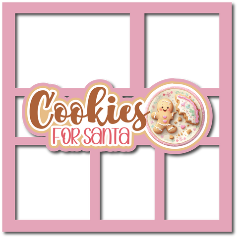 Cookies for Santa - 5 Frames - Scrapbook Page Layered Overlay Kit