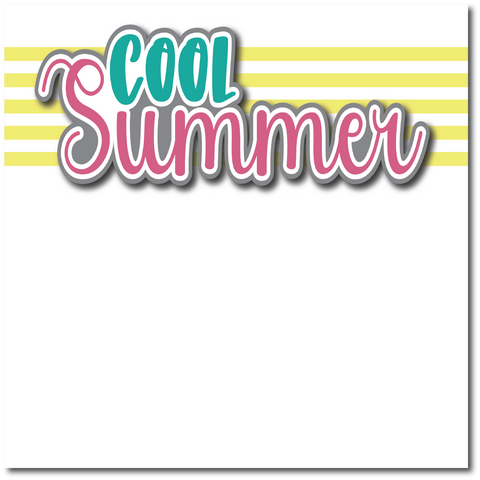 Cool Summer - Printed Premade Scrapbook Page 12x12 Layout