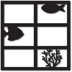 Fish - Coral - 6 Frames - Scrapbook Page Overlay