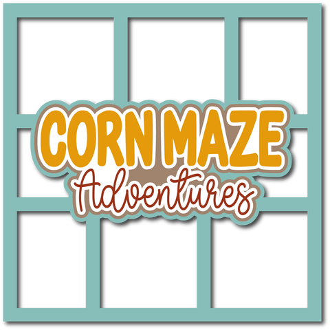 Corn Maze - 6 Frames - Scrapbook Page Layered Overlay Kit