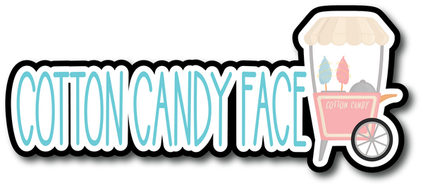 Cotton Candy Face - Scrapbook Page Title Die Cut