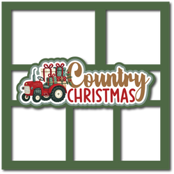 Country Christmas - 5 Frames - Scrapbook Page Layered Overlay Kit