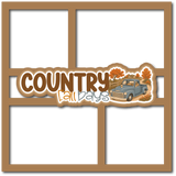 Country Fall Days - 4 Frames - Scrapbook Page Layered Overlay Kit