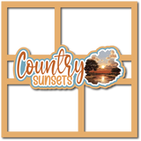 Country Sunsets - 4 Frames - Scrapbook Page Layered Overlay Kit