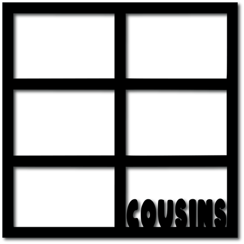 Cousins - 6 Frames - Scrapbook Overlay - Digital Cut File - SVG - INSTANT DOWNLOAD
