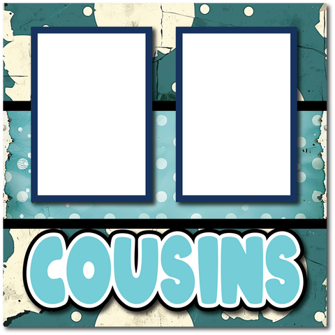 Cousins - Printed Premade Scrapbook Page 12x12 Layout