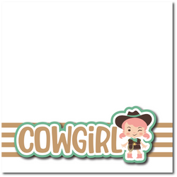 Cowgirl -  Printed Premade Scrapbook Page 12x12 Layout