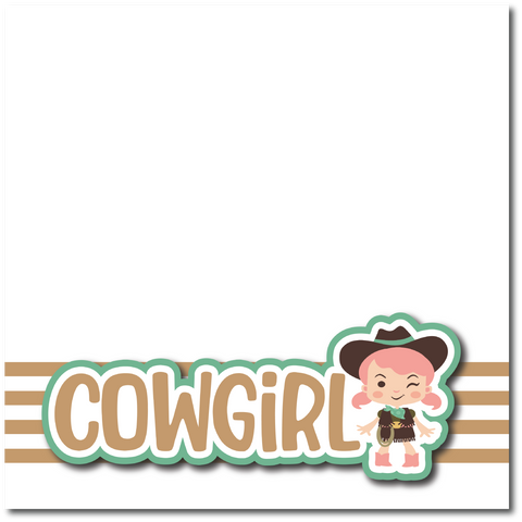 Cowgirl -  Printed Premade Scrapbook Page 12x12 Layout