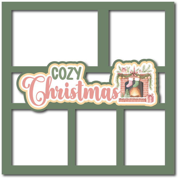 Cozy Christmas - 5 Frames - Scrapbook Page Layered Overlay Kit