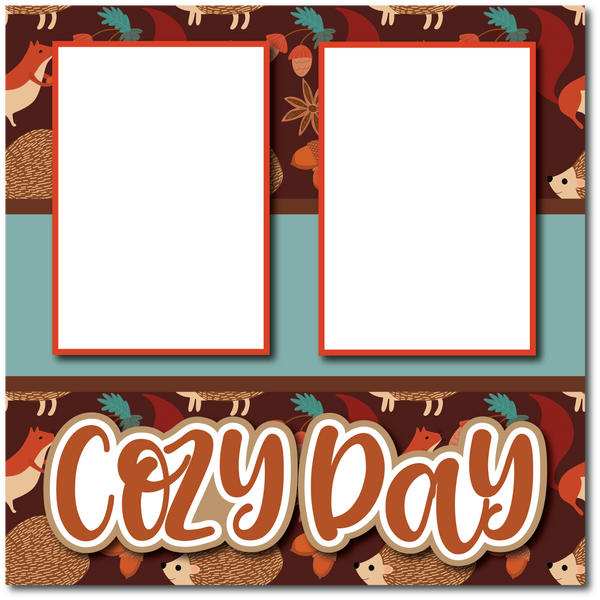 Cozy Day - Printed Premade Scrapbook Page 12x12 Layout