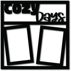 Cozy Days - 2 Frames - Scrapbook Page Overlay