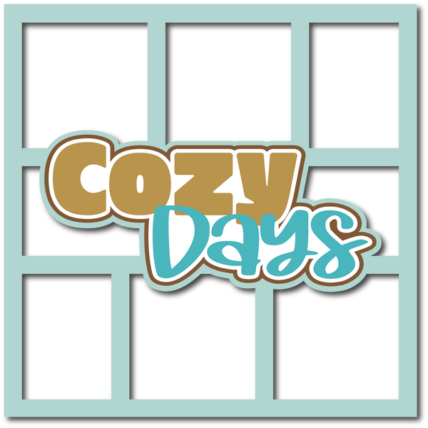 Cozy Days - 6 Frames - Scrapbook Page Layered Overlay Kit