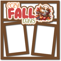 Cozy Fall Days - 2 Frames - Scrapbook Page Layered Overlay Kit