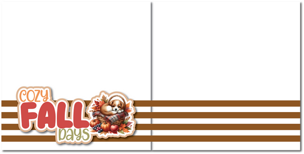 Cozy Fall Days - Printed Premade Scrapbook (2) Page 12x12 Layout