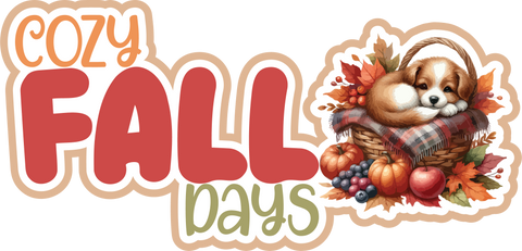 Cozy Fall Days - Scrapbook Page Title Die Cut
