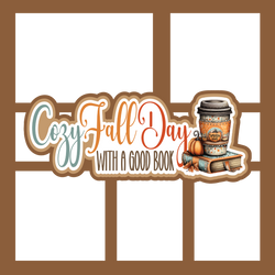Cozy Fall Days with a Good Book - Scrapbook Page Layered Overlay Kit