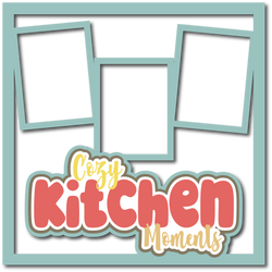 Cozy Kitchen Moments - 3 Frames - Scrapbook Page Layered Overlay Kit