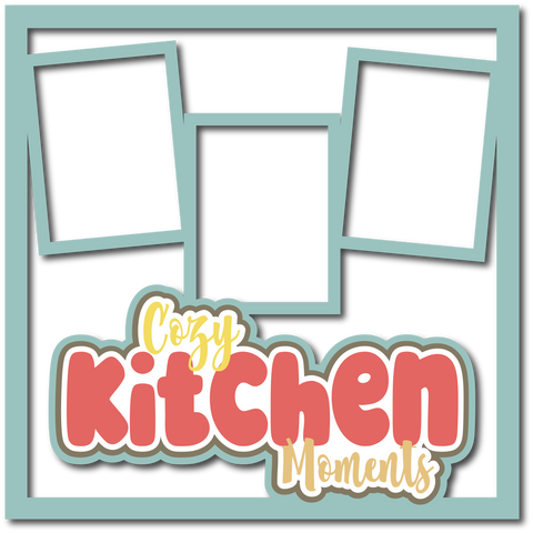 Cozy Kitchen Moments - 3 Frames - Scrapbook Page Layered Overlay Kit