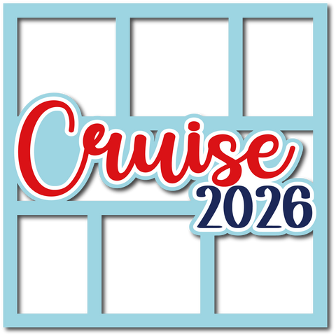 Cruise 2026 - 6 Frames - Scrapbook Page Layered Overlay Kit