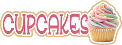 Cupcakes - Scrapbook Page Title Sticker