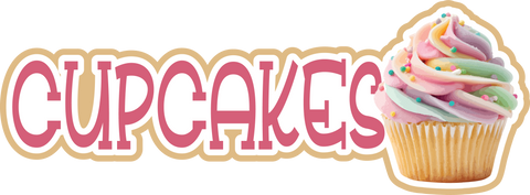Cupcakes - Scrapbook Page Title Sticker