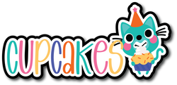 Cupcakes -  Scrapbook Page Title Sticker