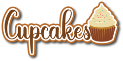 Cupcakes - Scrapbook Page Title Sticker
